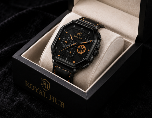 The Golden Commander: Royal Hub Luxury Chronograph